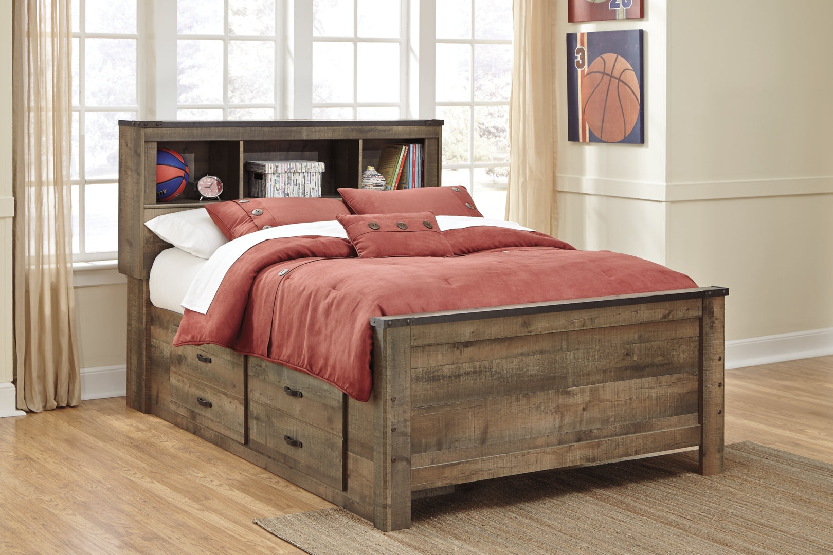 Trinell Rustic Finish Bed