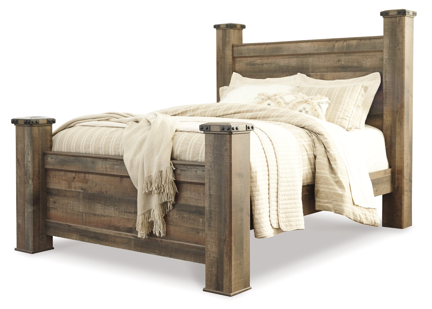 Trinell Rustic Finish Bed Queen Poster