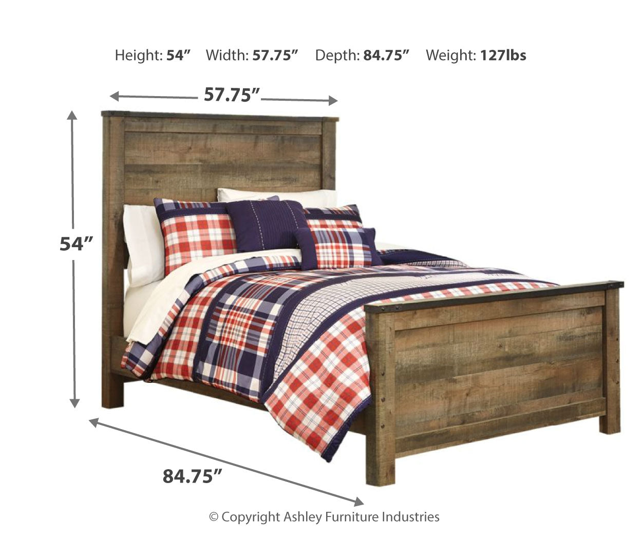 Trinell Rustic Finish Bed