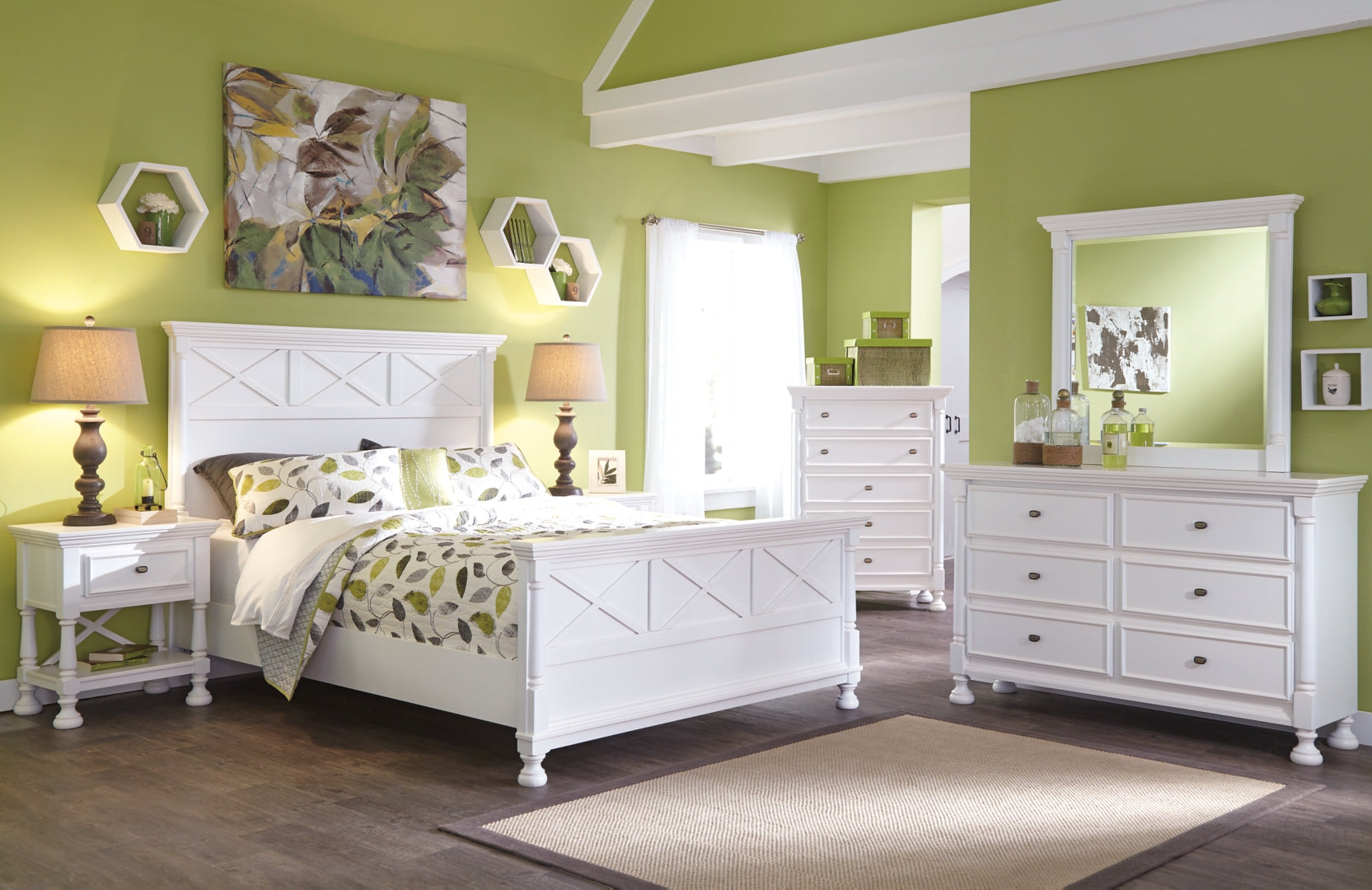Kaslyn Country Fresh Style Panel Bed