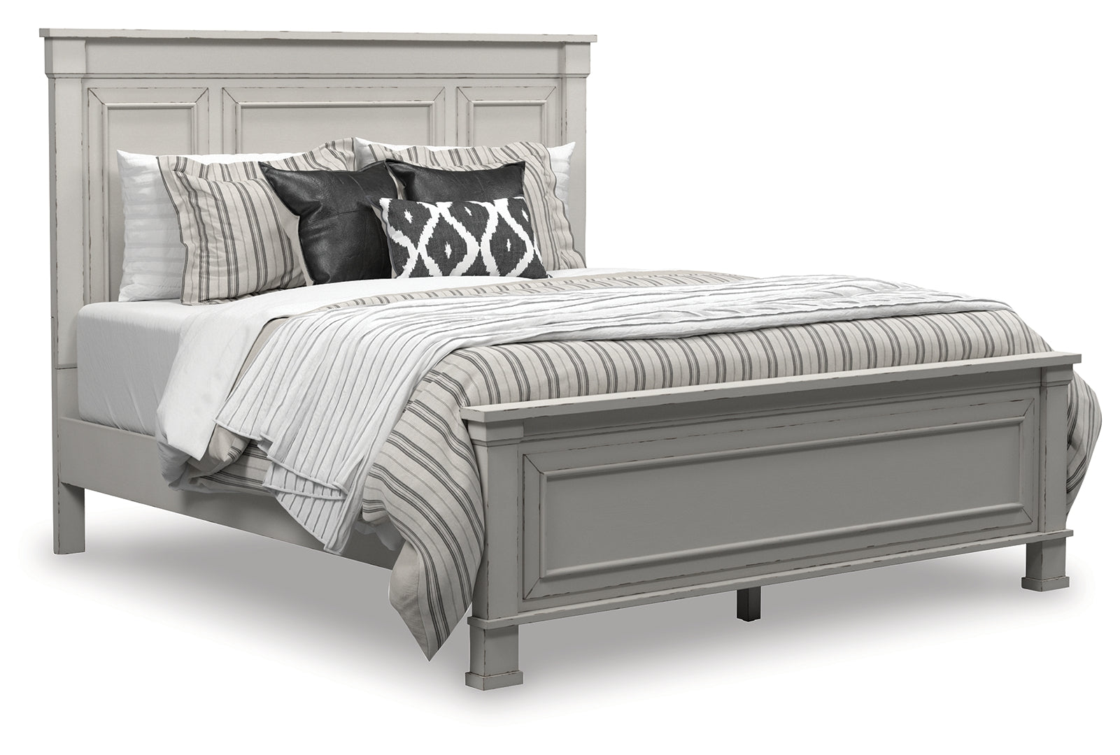 Jennily Modern Farmhouse Style Panel Bed Queen