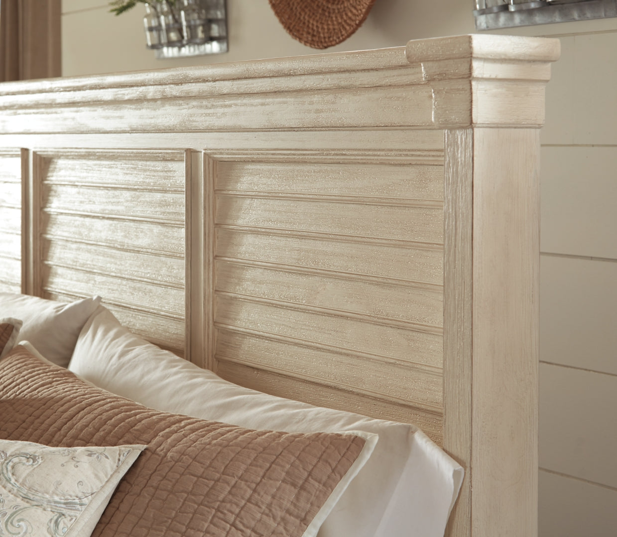 Bolanburg Textured Antique White Finish Panel Bed