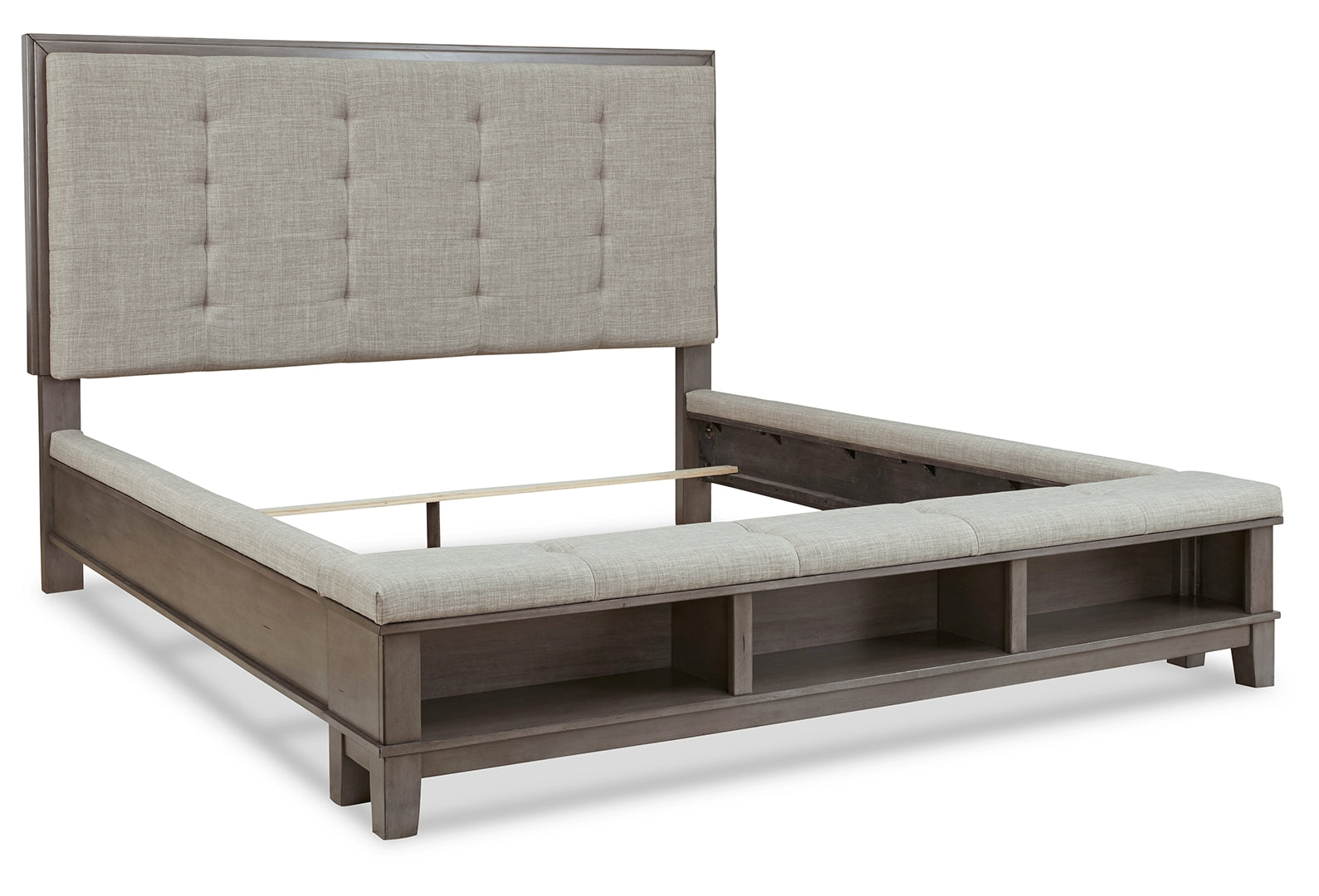 Hallanden Structured Style Panel Bed with Storage