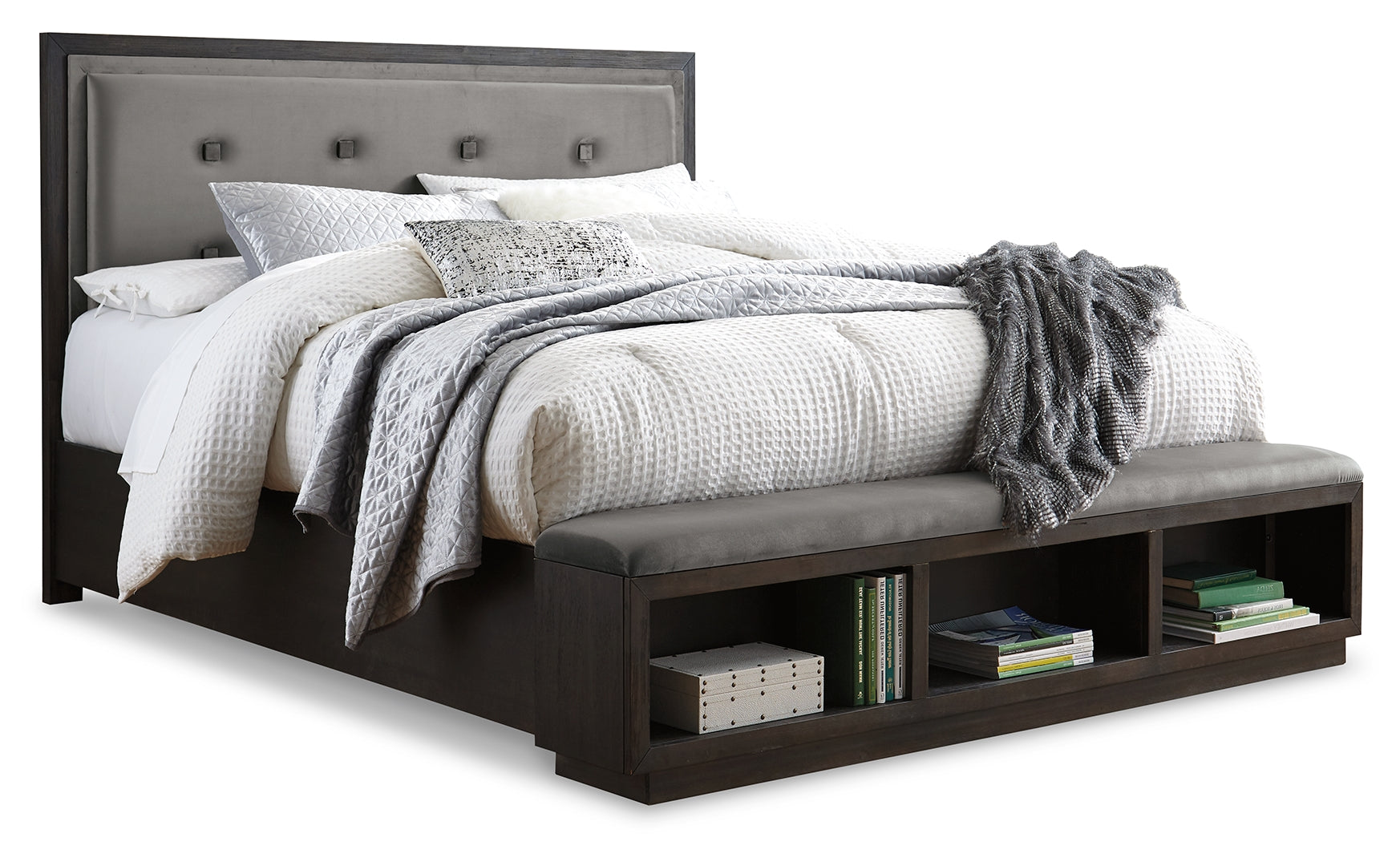 Hyndell Upholstered Panel Bed with Storage Queen