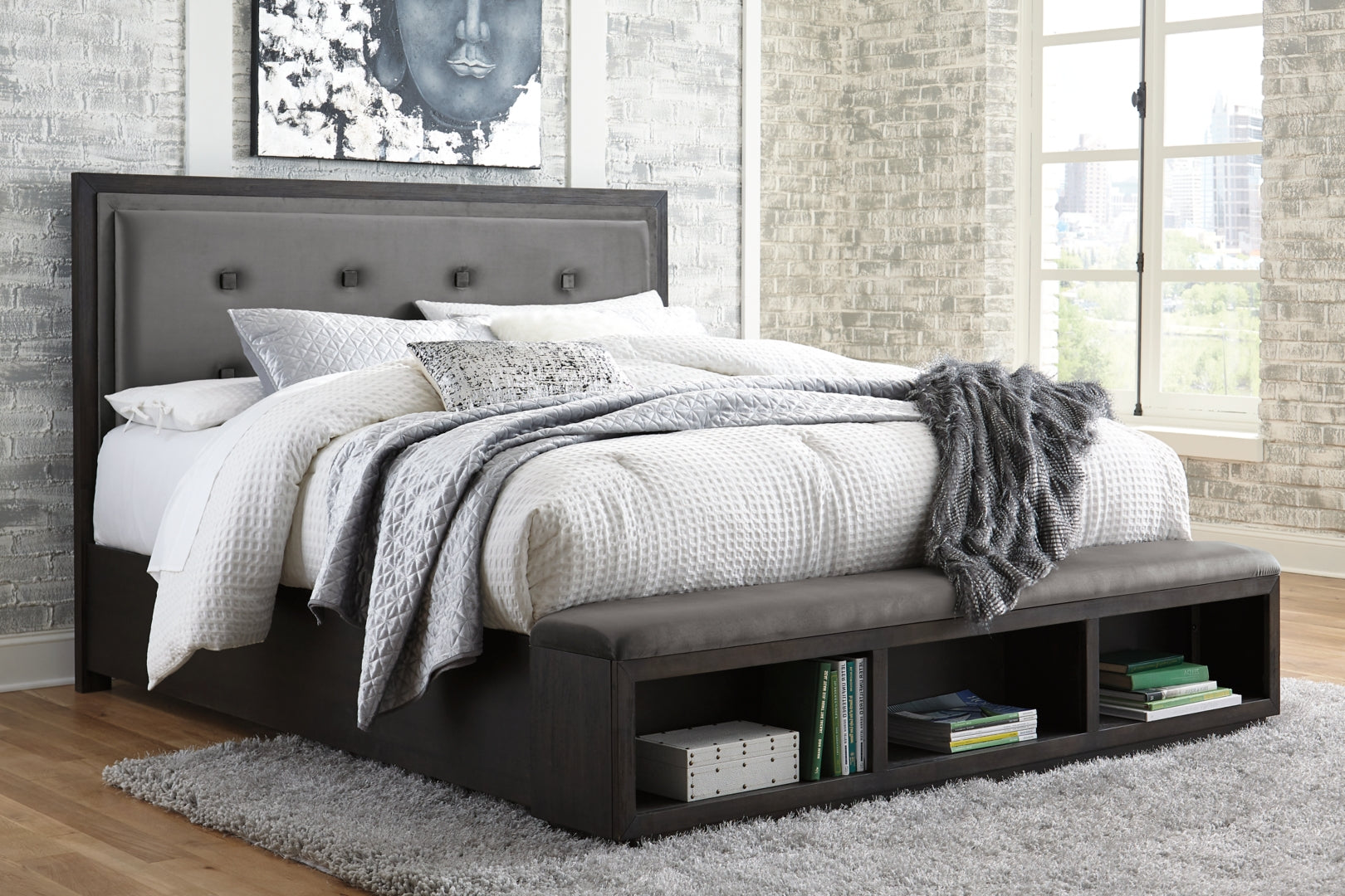 Hyndell Upholstered Panel Bed with Storage