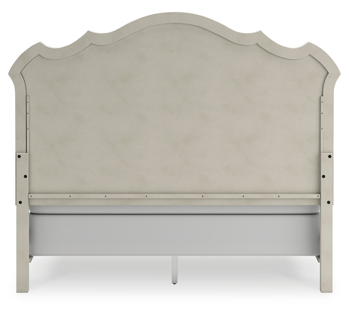 Arlendyne Antiqued White Painted Finish Upholstered Bed