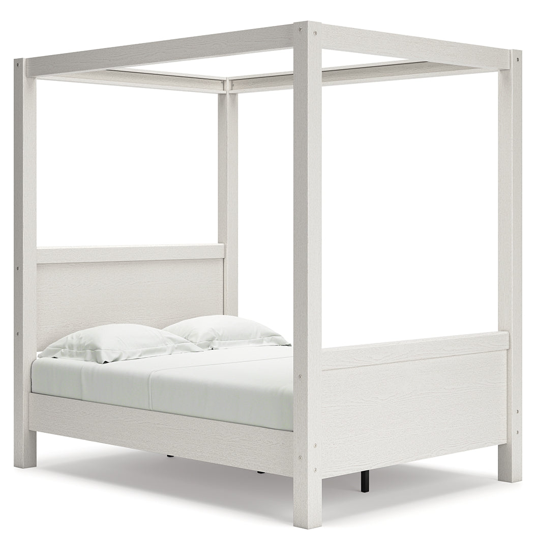 Aprilyn Canopy, Bookcase, Panel & Platform Bed Full Canopy White