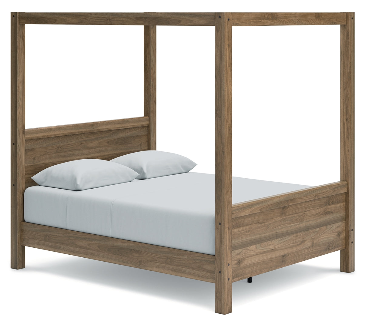 Aprilyn Canopy, Bookcase, Panel & Platform Bed Queen Canopy Honey