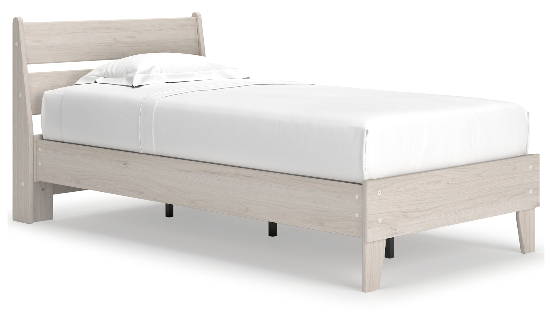 Socalle Smart, Space-Saving Contemporary Design Bed Twin Natural Panel Platform