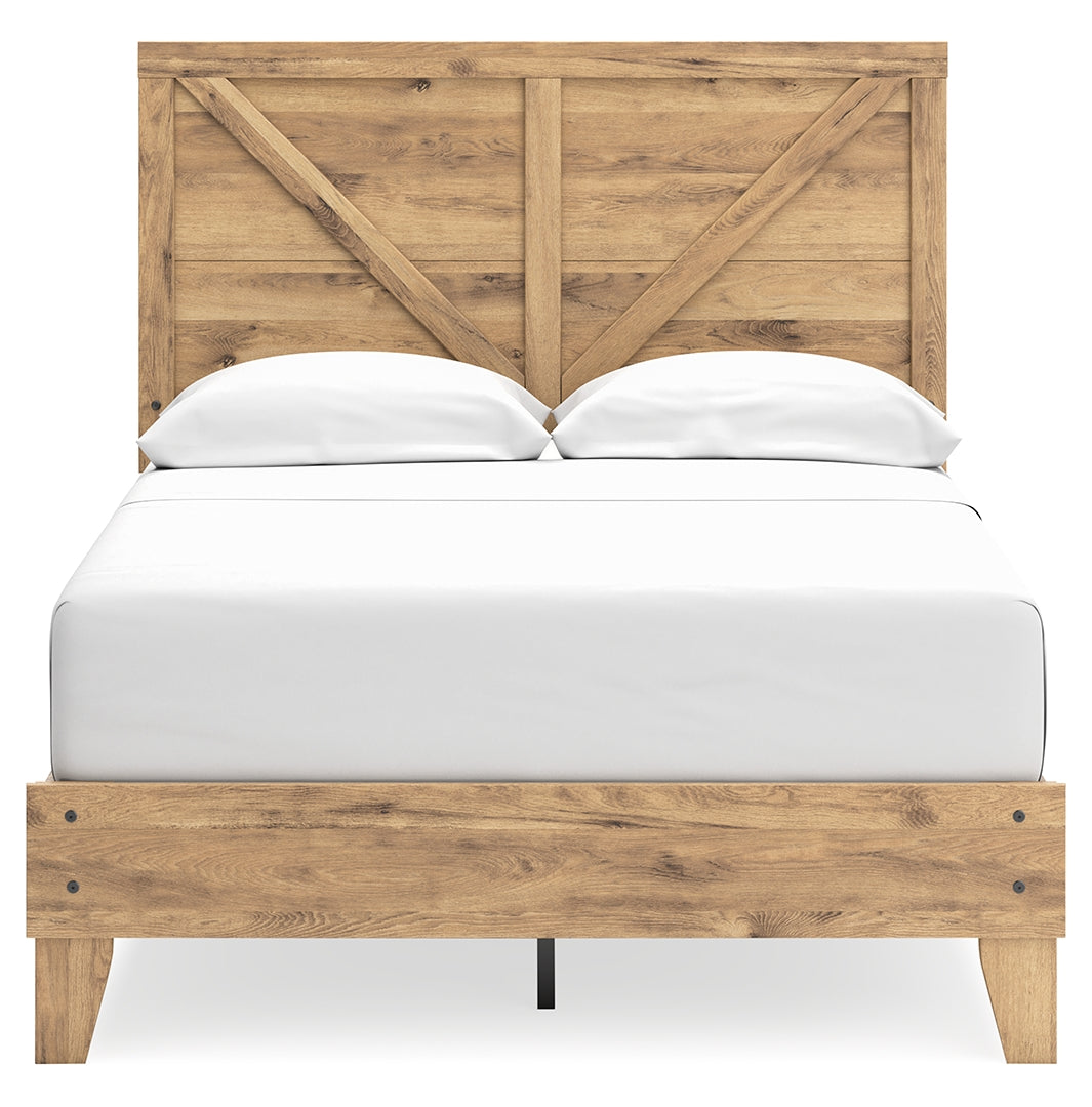 Larstin Rustic Style Panel Platform Bed