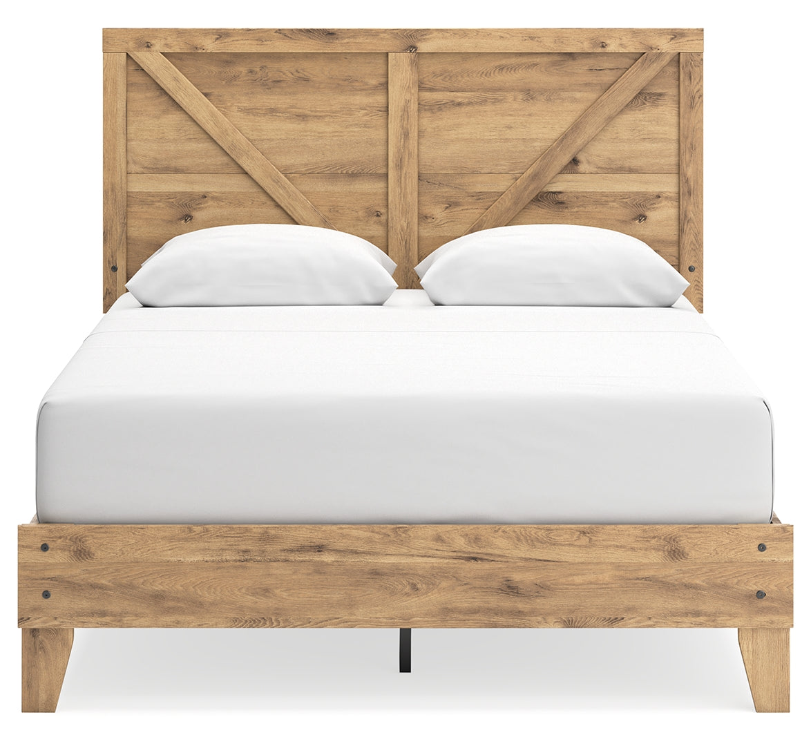 Larstin Rustic Style Panel Platform Bed