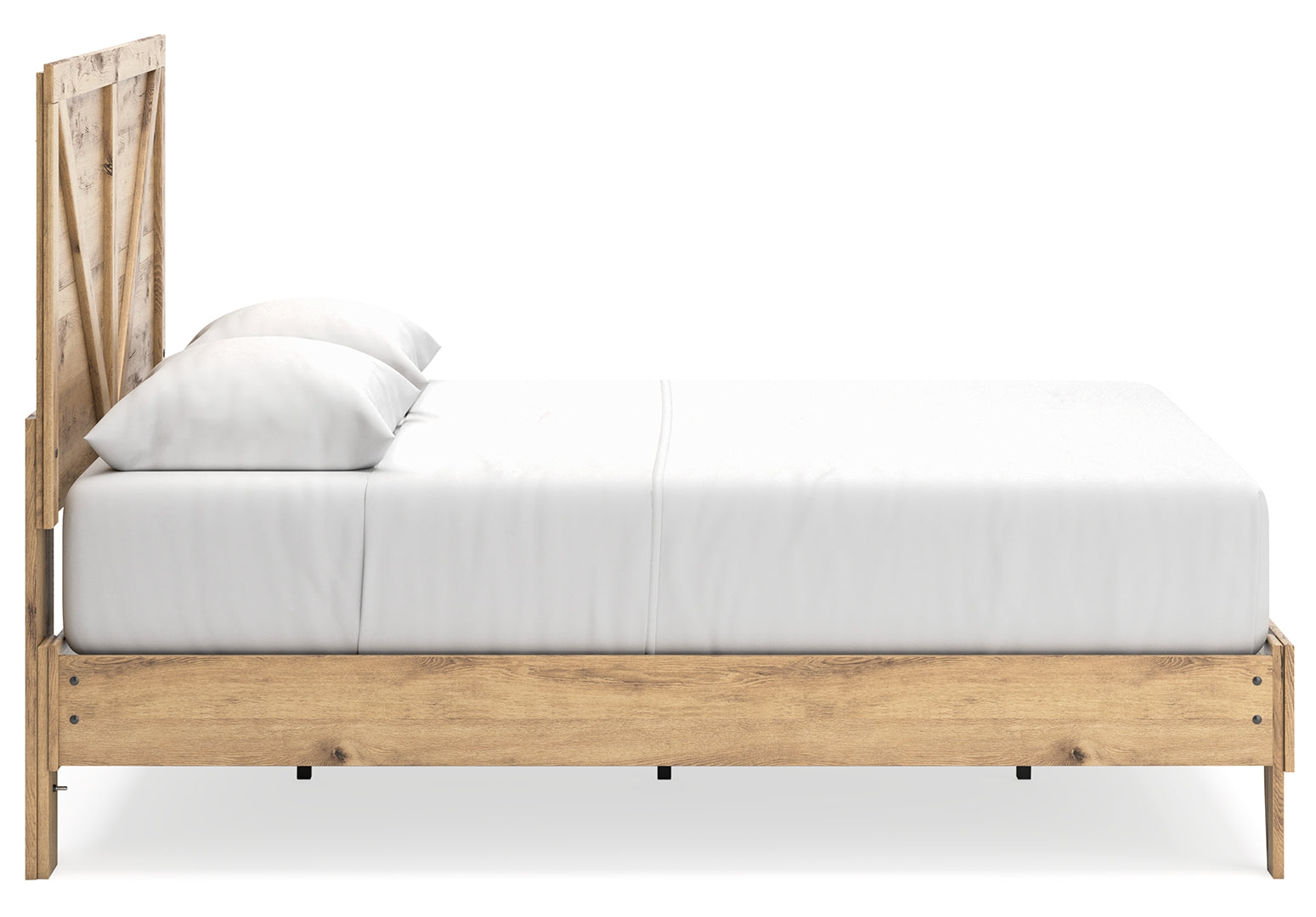 Larstin Rustic Style Panel Platform Bed