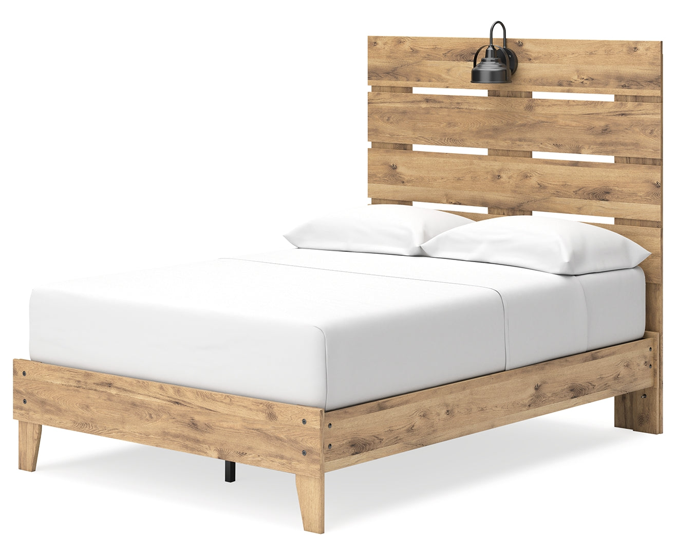 Larstin Rustic Style Panel Platform Bed