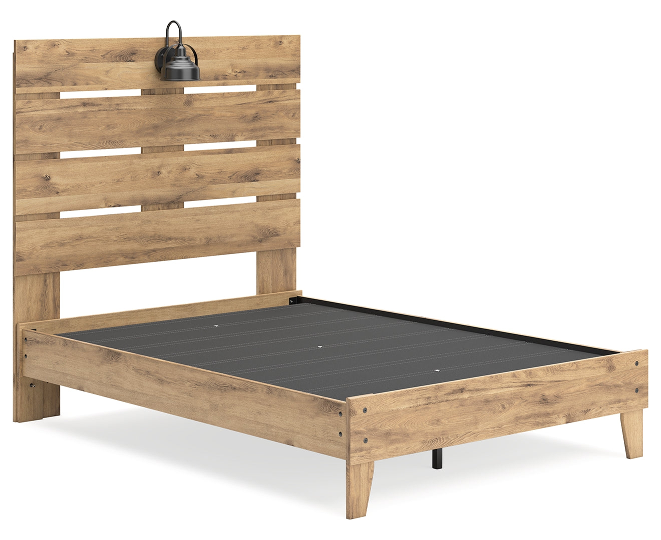 Larstin Rustic Style Panel Platform Bed