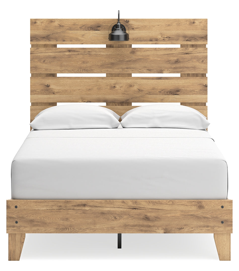 Larstin Rustic Style Panel Platform Bed