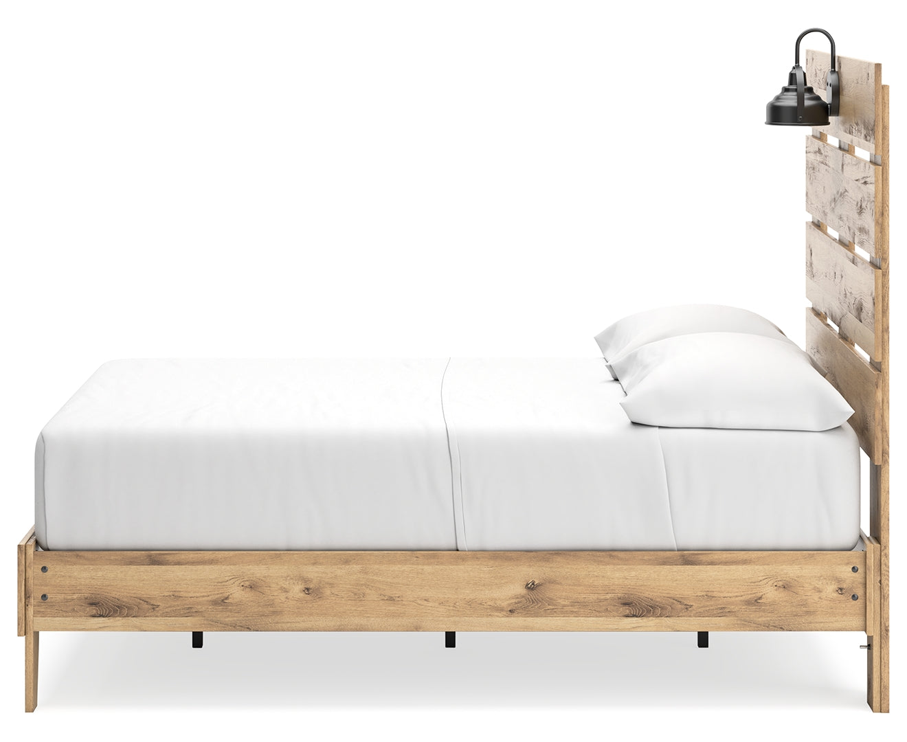 Larstin Rustic Style Panel Platform Bed