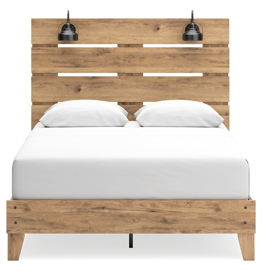 Larstin Rustic Style Panel Platform Bed