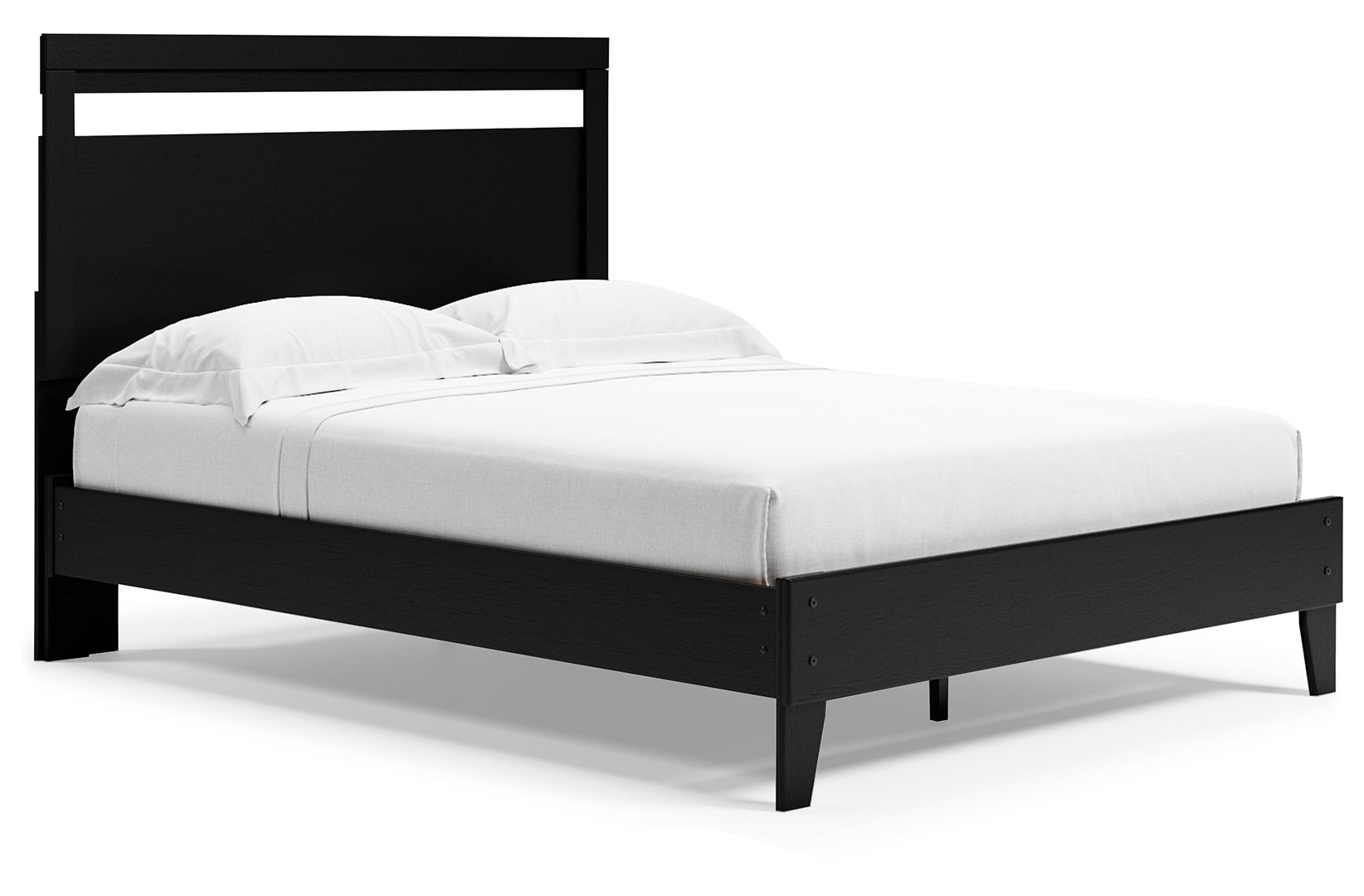 Finch Crisp & Contemporary Bed Queen Black Brown Panel Platform