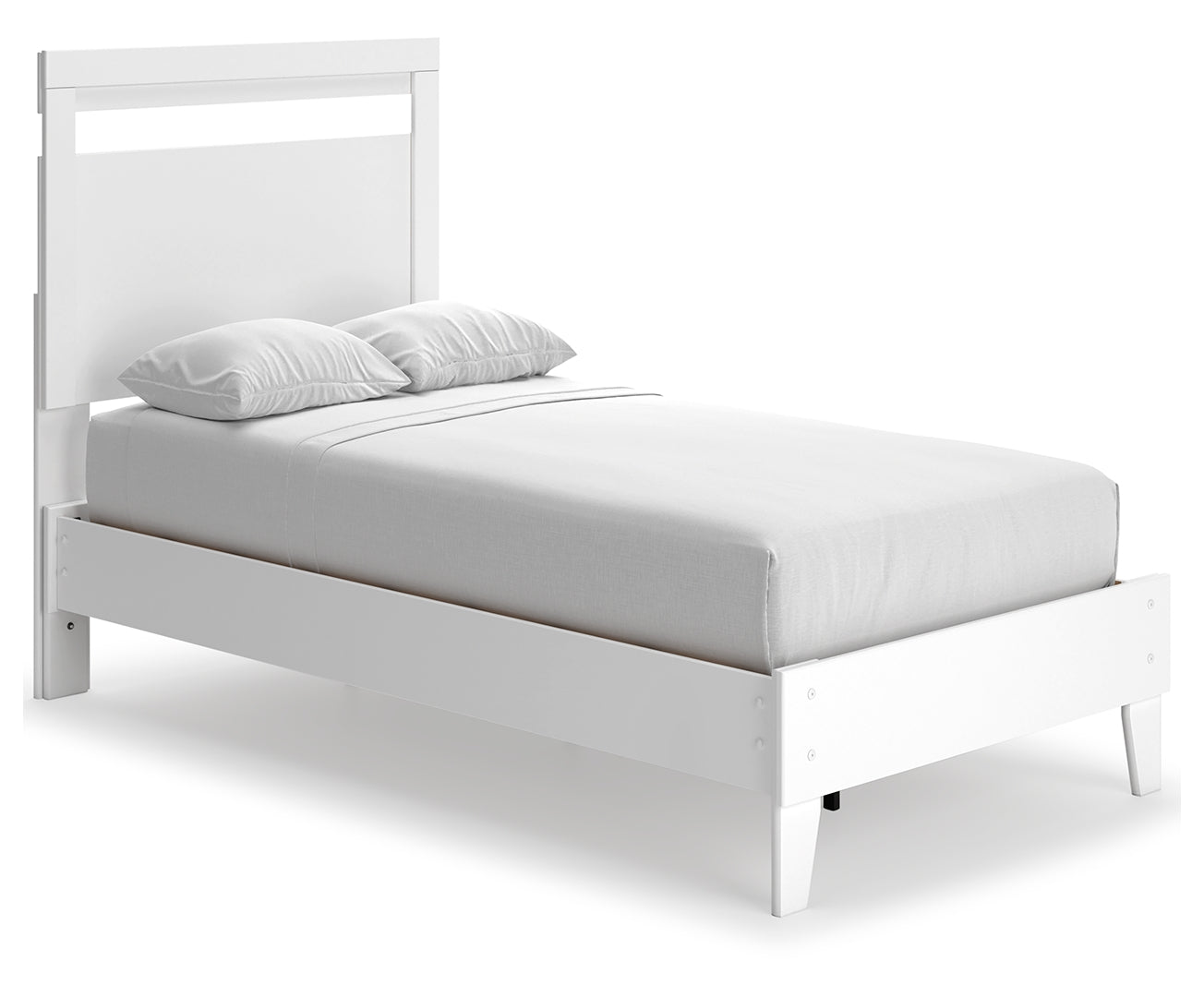 Flannia crisp & contemporary Design Bed Twin White Panel Without Platform