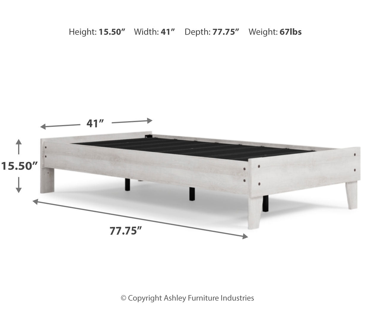 Shawburn Whitewash Distressed Finish Chic Look Bed