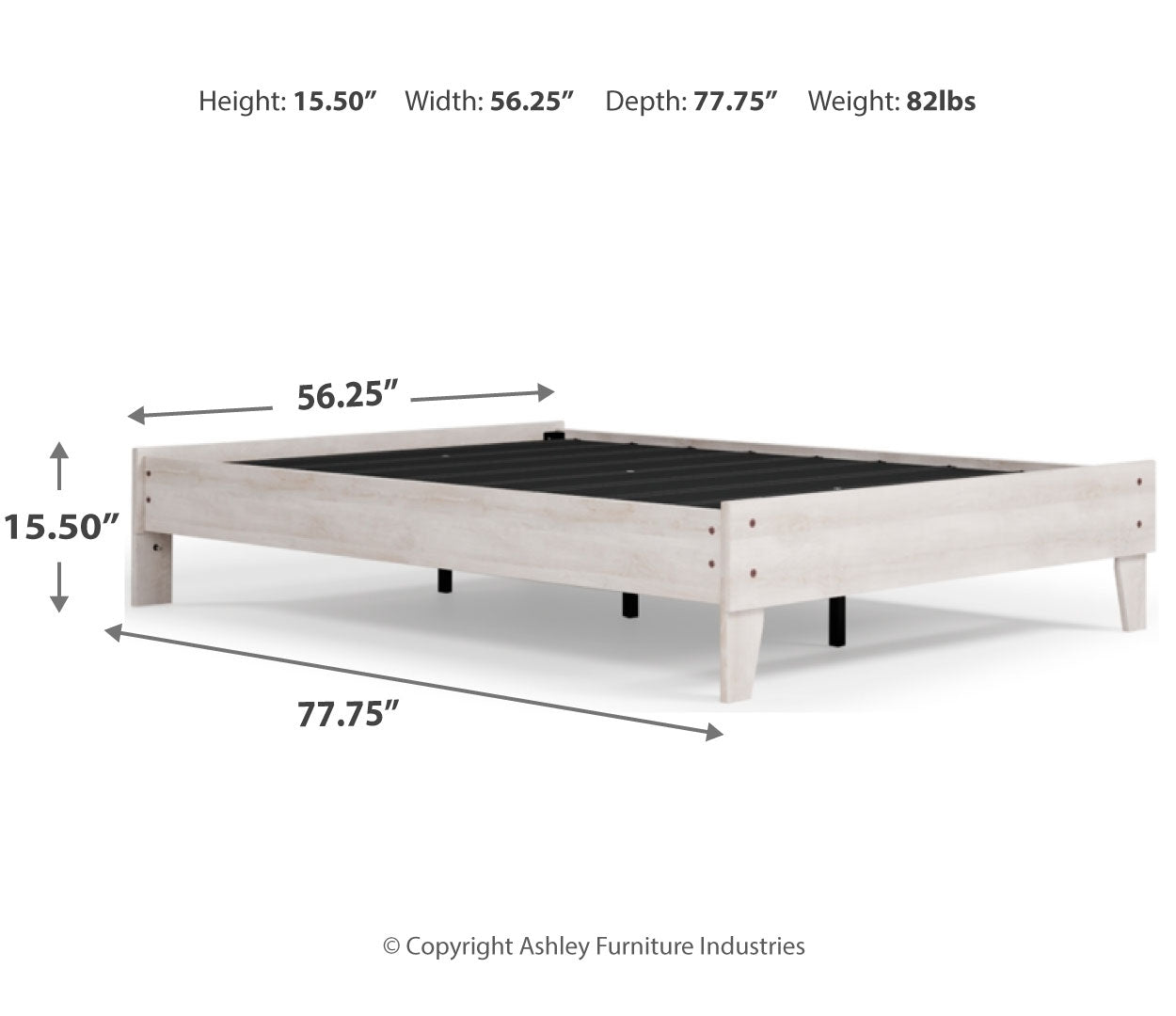 Shawburn Whitewash Distressed Finish Chic Look Bed