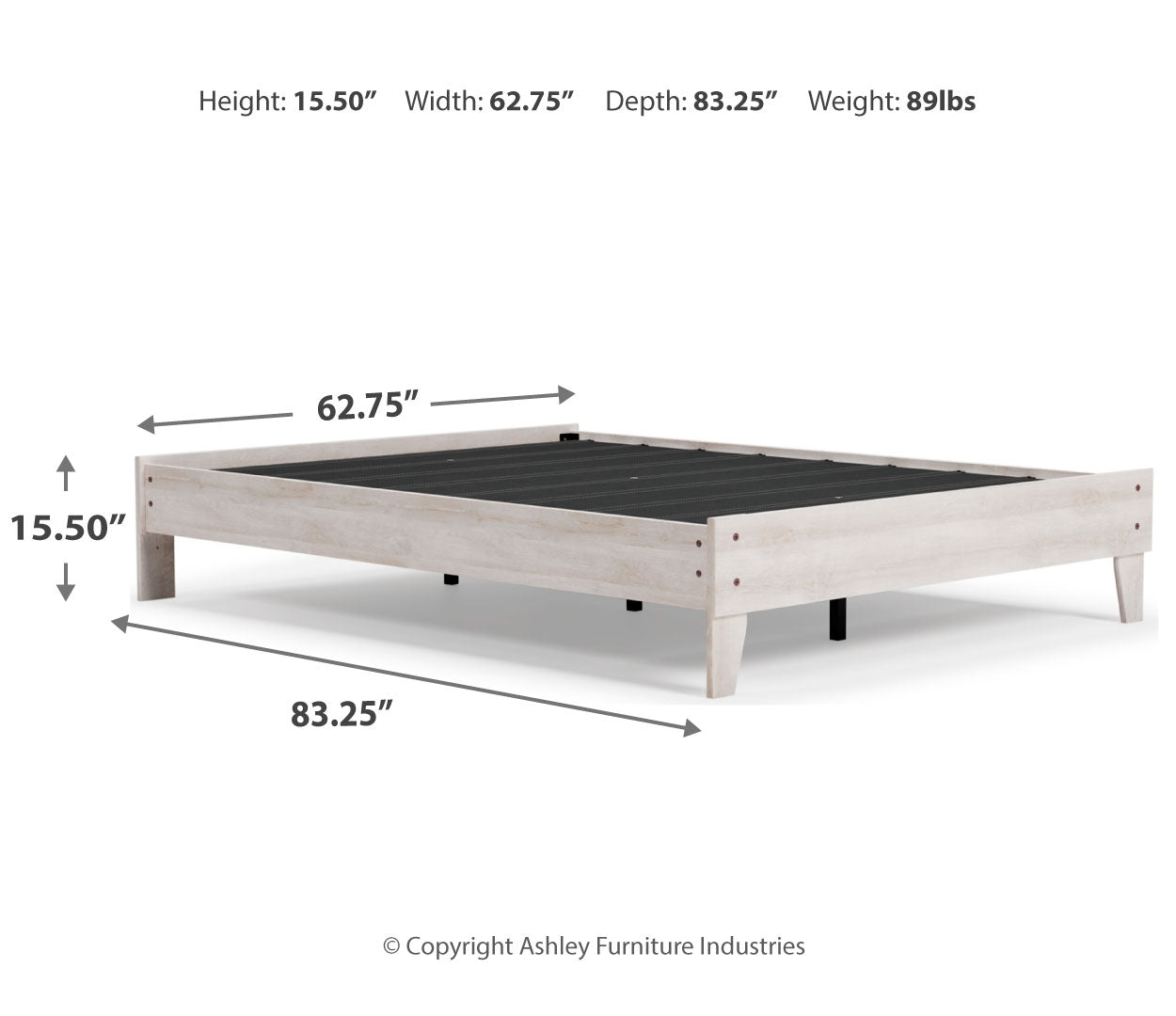 Shawburn Whitewash Distressed Finish Chic Look Bed