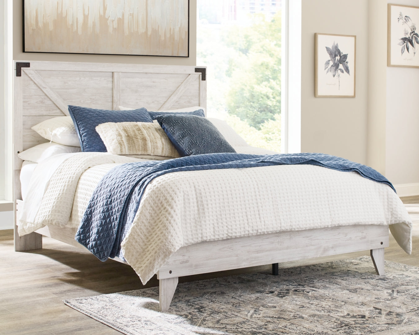 Shawburn Whitewash Distressed Finish Chic Look Bed