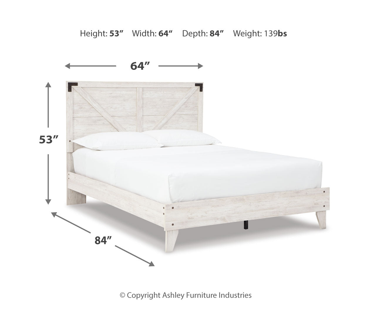 Shawburn Whitewash Distressed Finish Chic Look Bed